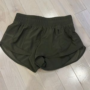 Army green lululemon shorts